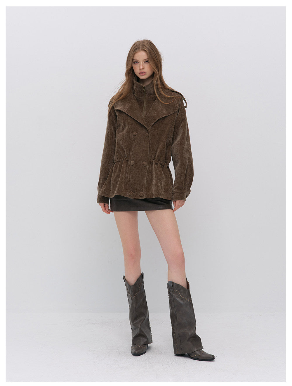 Chenille Cinched Down Jacket
