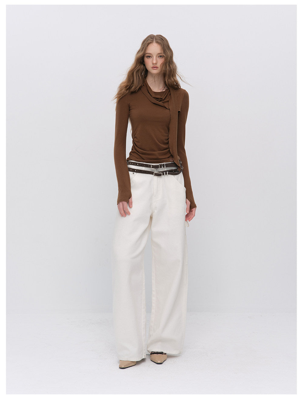 Draped Halter Ruched Top