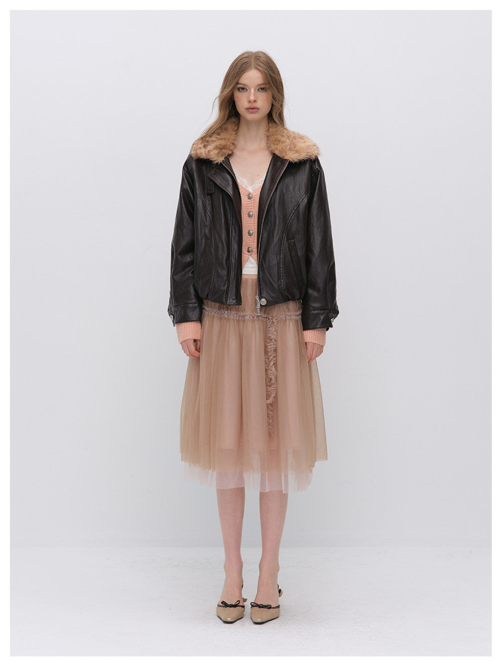 Metallic Leopard Collar Jacket