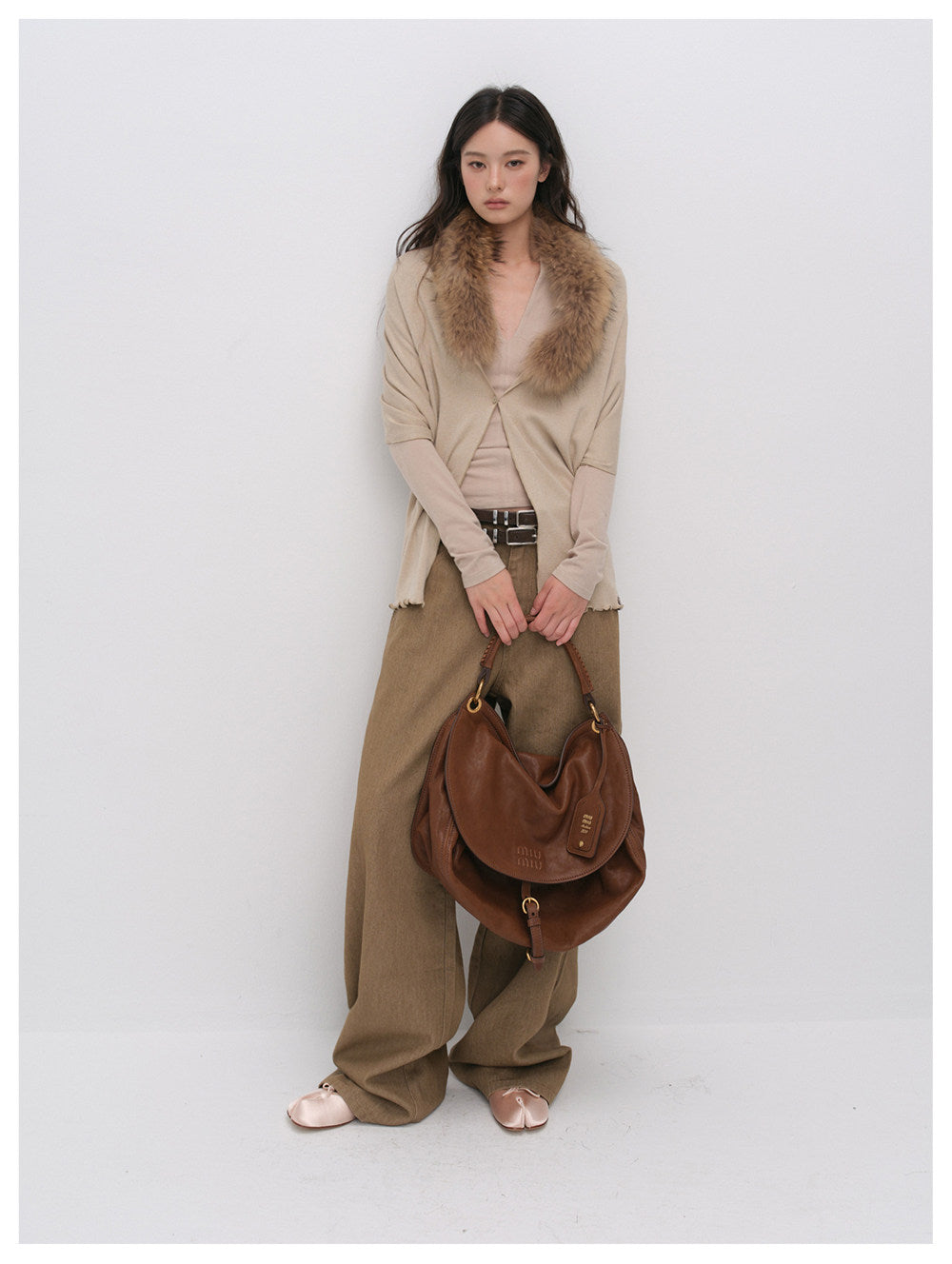 Cashmere-Feel X-Line Ribbed Top