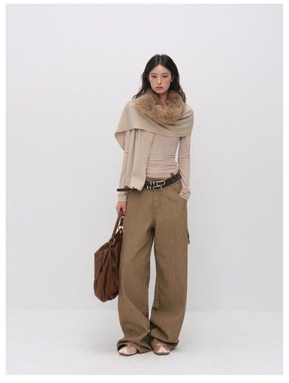 Cashmere-Feel X-Line Ribbed Top
