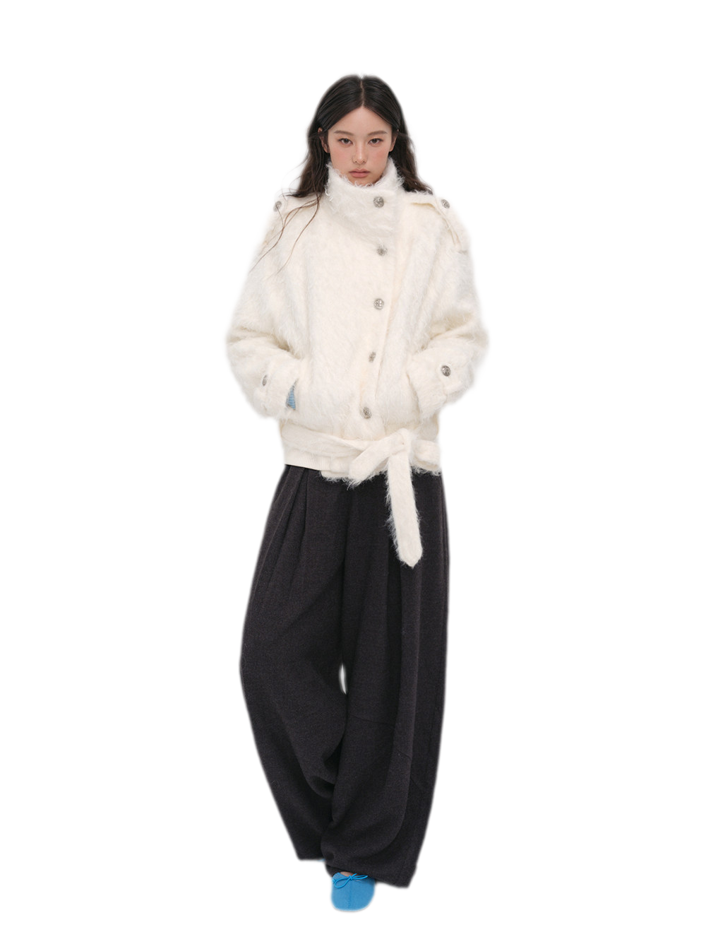 Long-Pile Faux Fur Jacket