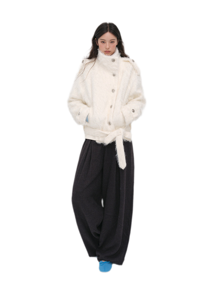 Long-Pile Faux Fur Jacket