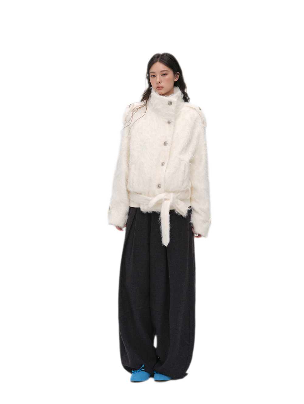 Long-Pile Faux Fur Jacket
