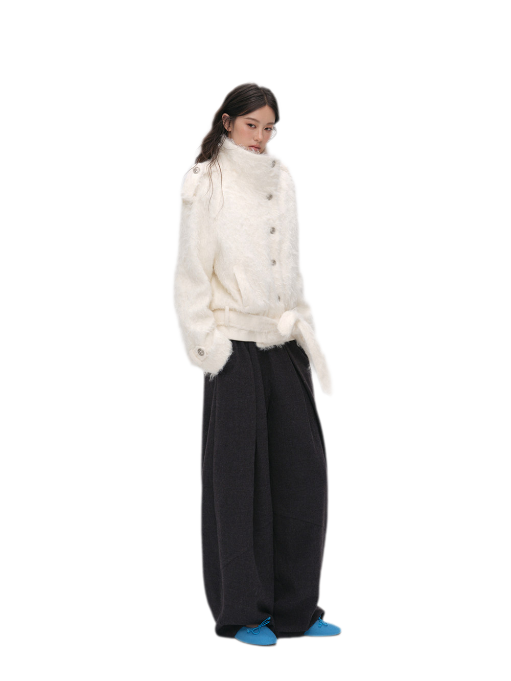 Long-Pile Faux Fur Jacket
