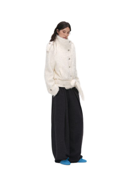 Long-Pile Faux Fur Jacket