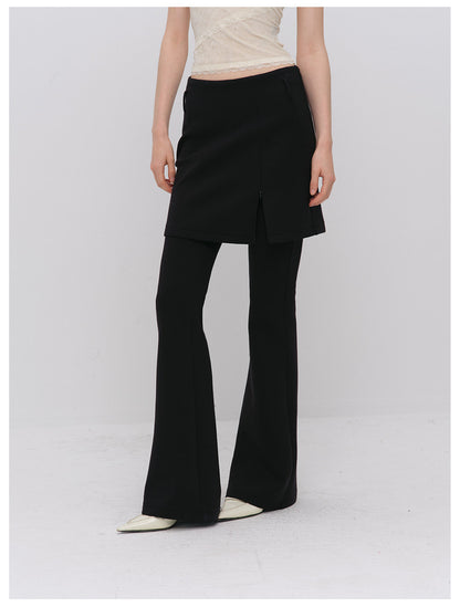 Layered Skirt Flare Pants