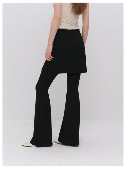 Layered Skirt Flare Pants