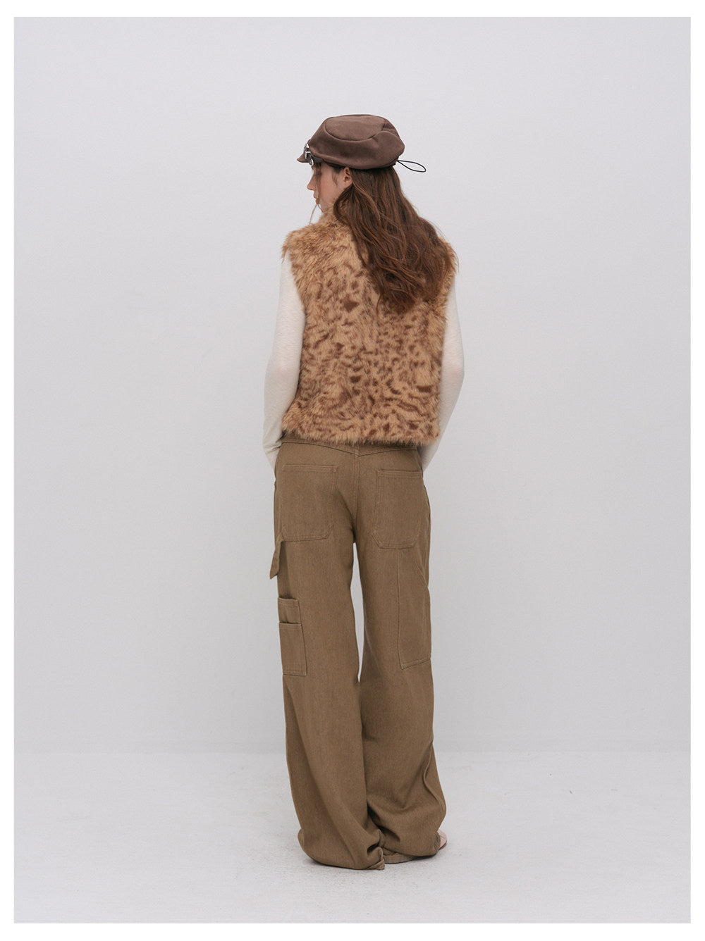 Detachable Sleeve Faux Fur Vest