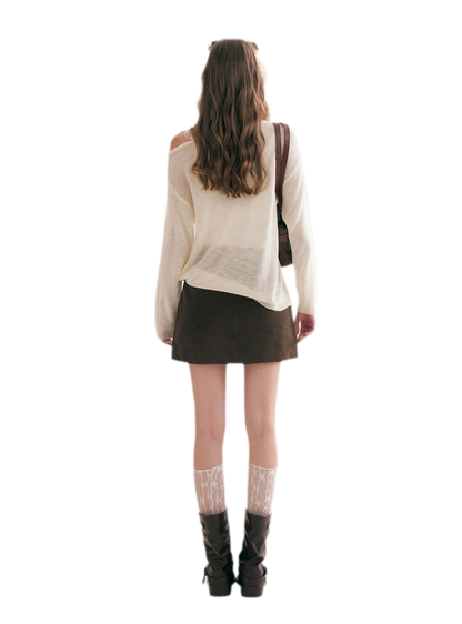 Corduroy High-Waisted A-Line Skirt