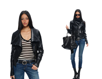 Magnetic Buckle Cropped Jacket