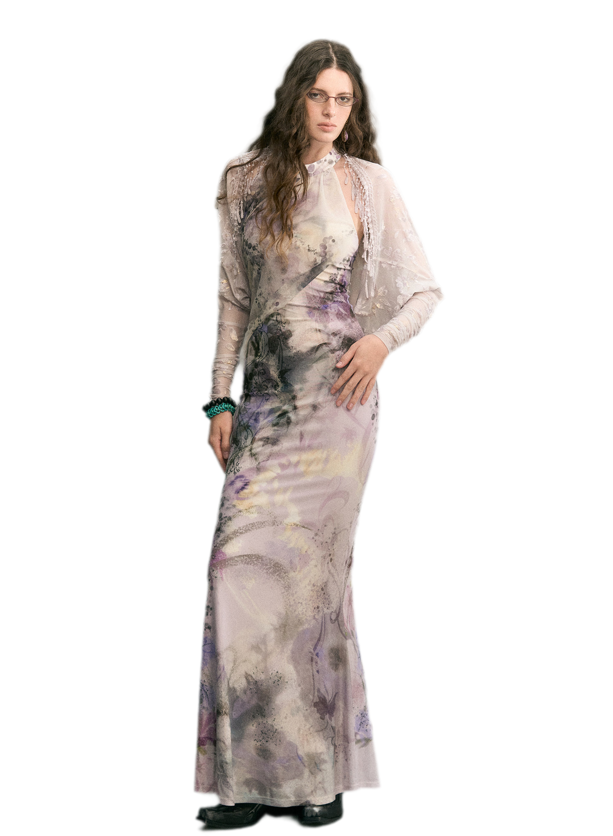 Samt-Jacquard-Meerjungfrauenkleid