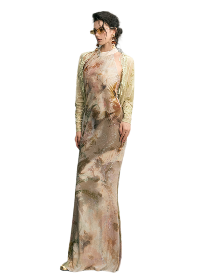 Samt-Jacquard-Meerjungfrauenkleid