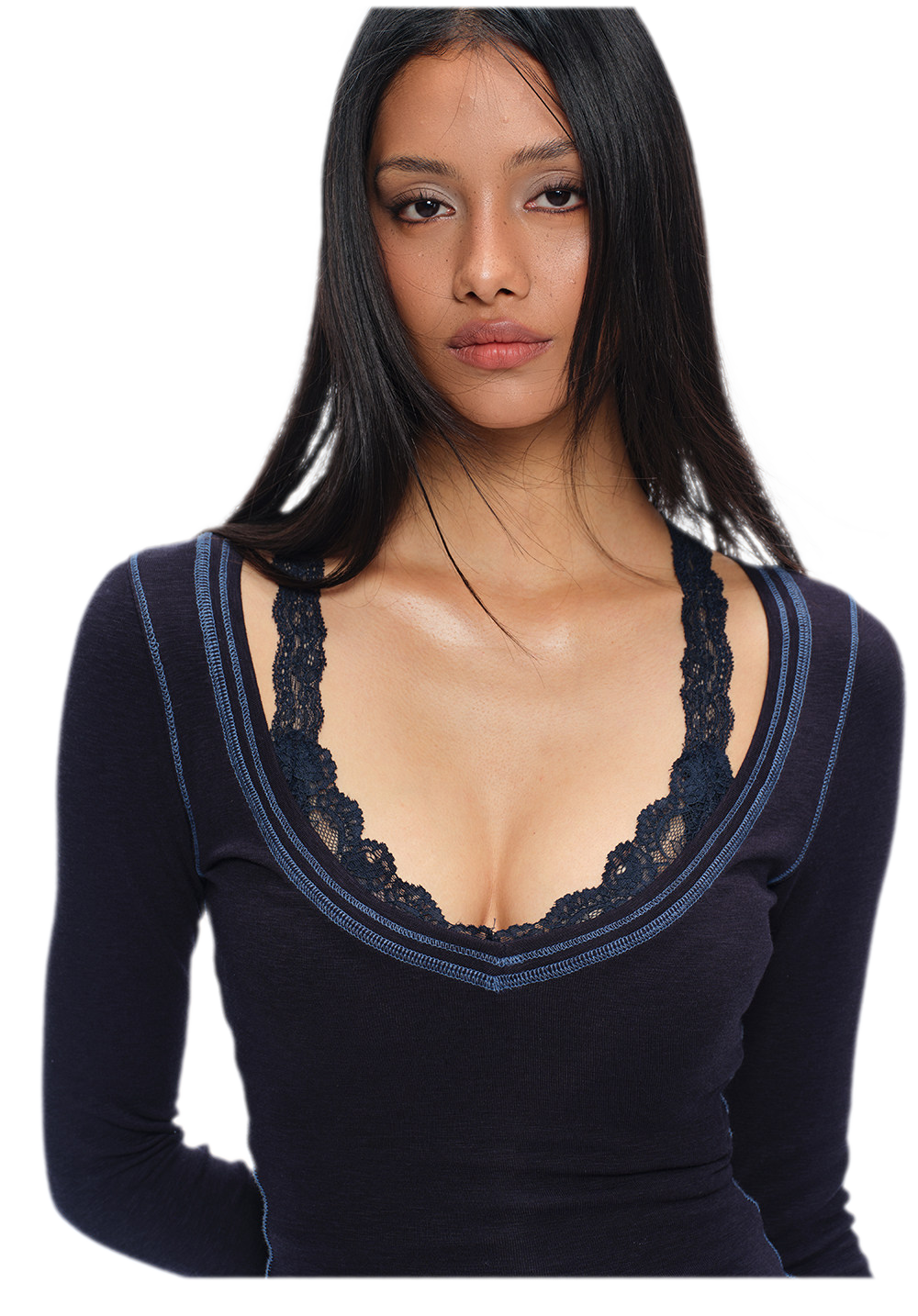 Lace Panel Layered Top