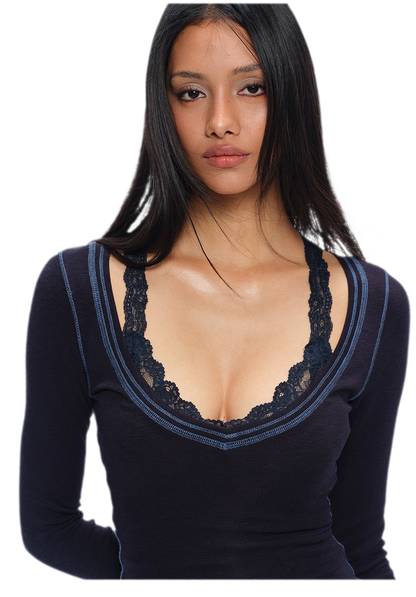 Lace Panel Layered Top