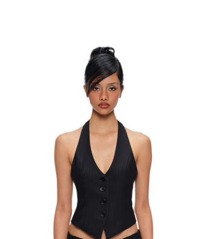 Pinstripe Halter Tailored Set