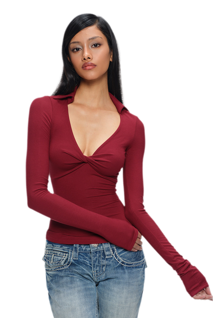 Twisted Knot Slim-Fit Top