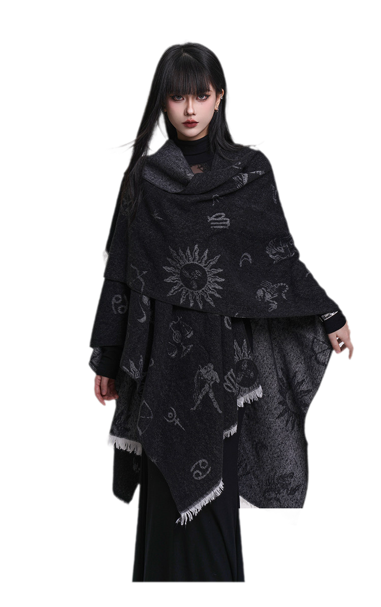 Celestial Fringed Oversized Shawl