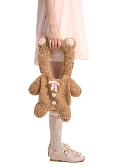 Teddy-Handtasche in Bärenform aus Sherpa