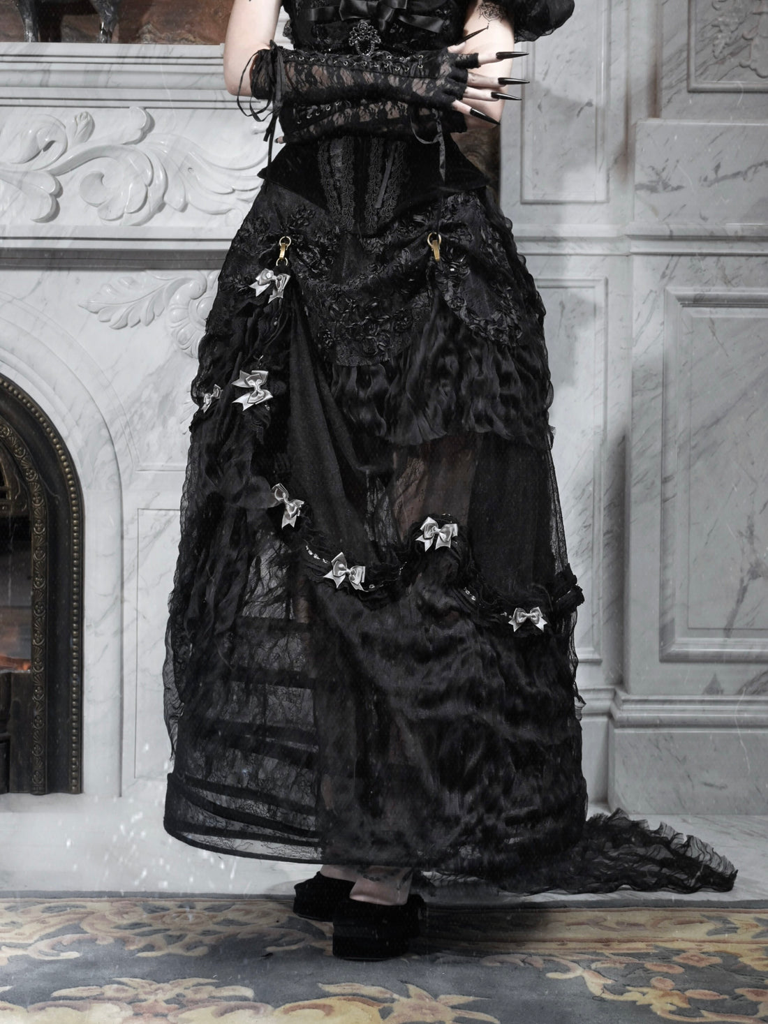 Gothic Bustle Train Skirt