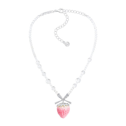 Crystal Pearl Strawberry Necklace