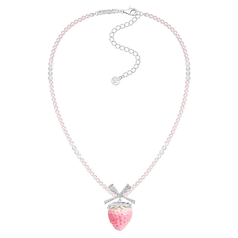 Crystal Pearl Strawberry Necklace