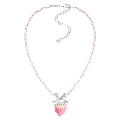 Crystal Pearl Strawberry Necklace