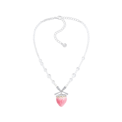 Crystal Pearl Strawberry Necklace