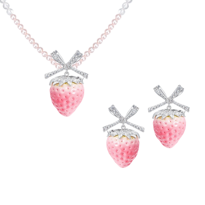 Crystal Pearl Strawberry Necklace