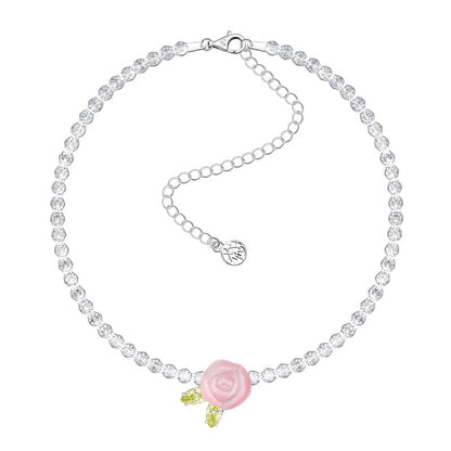 Ceramic Rose Jewelry Set