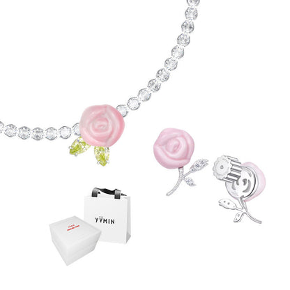 Ceramic Rose Jewelry Set