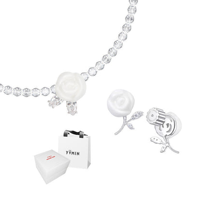 Ceramic Rose Jewelry Set
