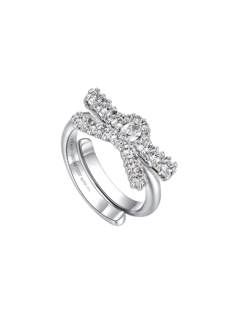 Gemstone Butterfly Knot Ring