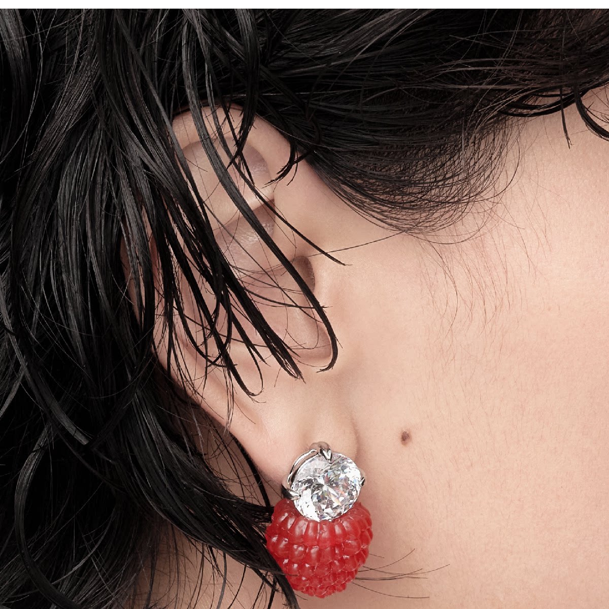 Berry Gemstone Statement Earrings