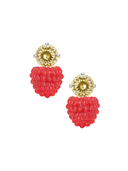 Berry Gemstone Statement Earrings