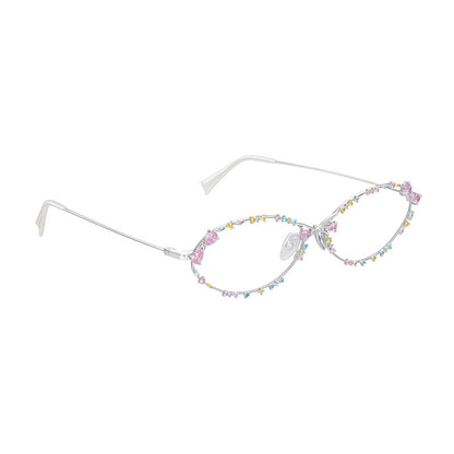 Cubic Zirconia Oval Eyewear