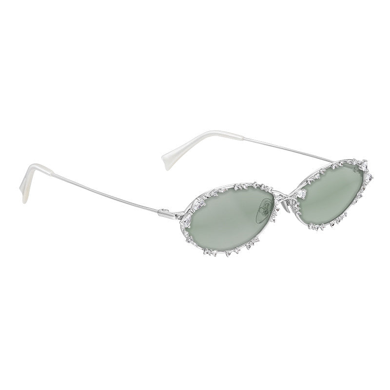 Cubic Zirconia Oval Eyewear