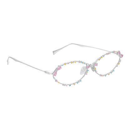 Cubic Zirconia Oval Eyewear