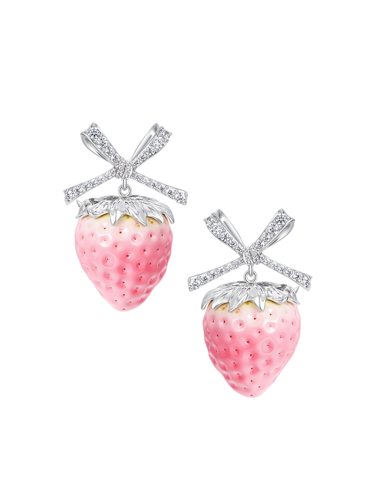 Strawberry Butterfly Statement Earrings