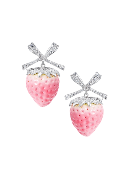Strawberry Butterfly Statement Earrings