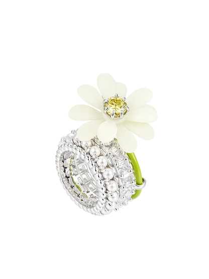 Crystal Daisy Ring Set