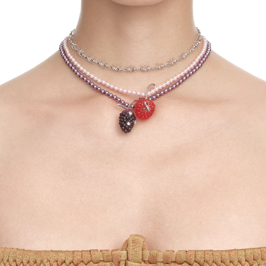 Beaded Heart Pendant Necklace
