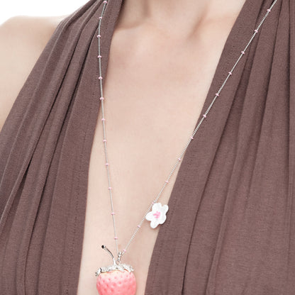 Strawberry Flower Pendant Necklace