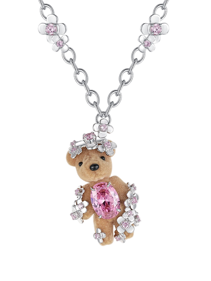 Resin Teddy Bear Pendant Necklace
