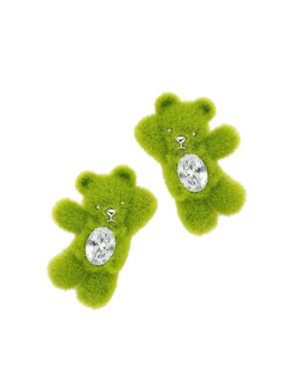Green Bear Gem Hair Clip