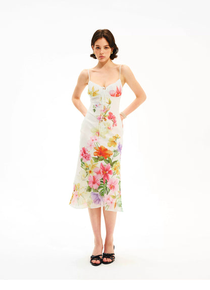 Hand-Painted Floral Camisole Dress