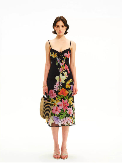 Hand-Painted Floral Camisole Dress