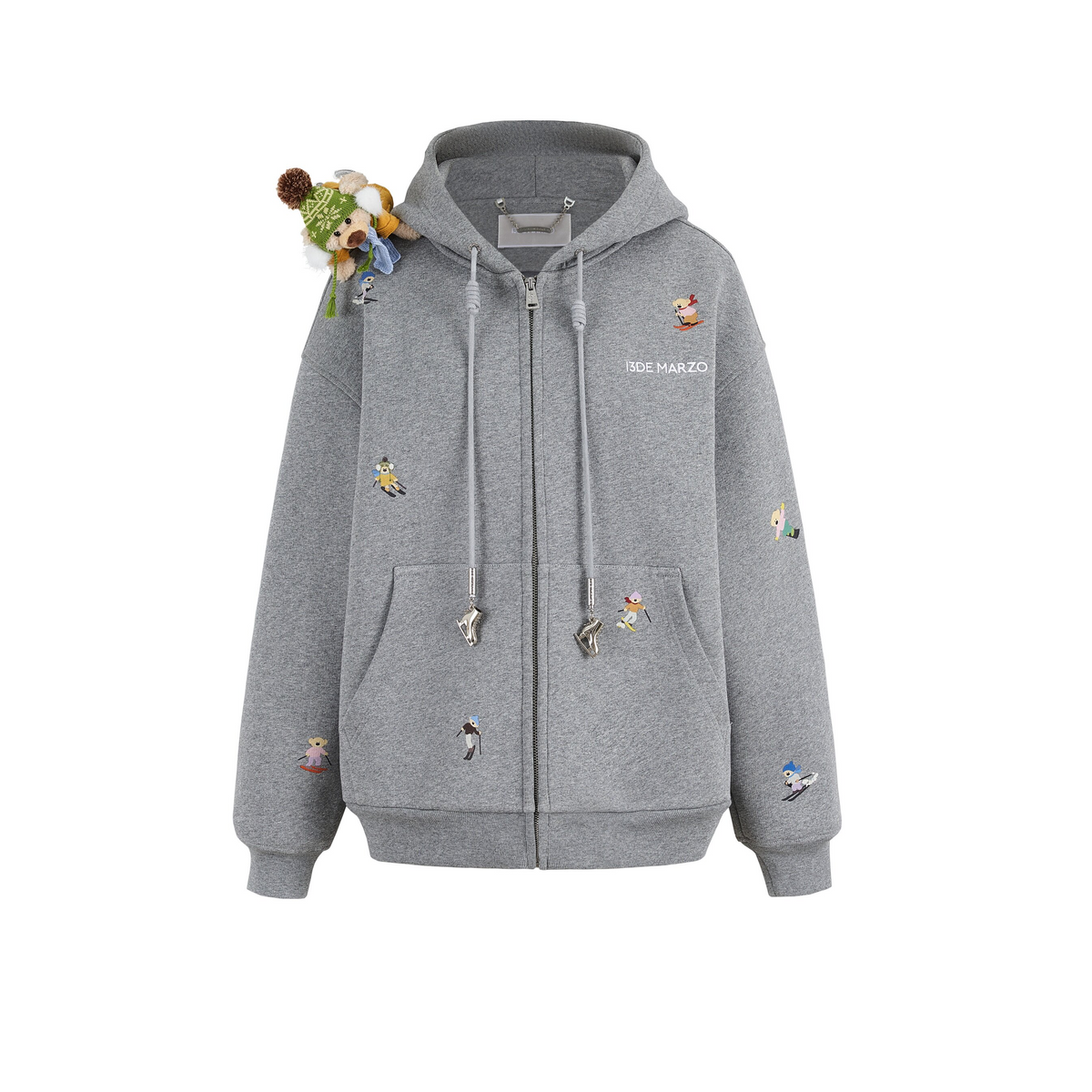 Snow Bear Printed Hooded Sweatshirt