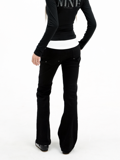 Rivet Flare Graphic Jeans