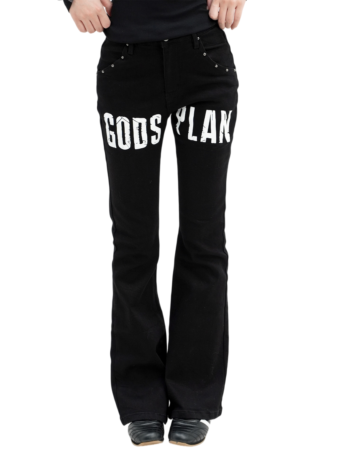 Rivet Flare Graphic Jeans